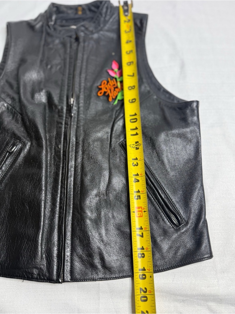 VINTAGE Authentic Harley-Davidson Black Leather Vest Womens Size Small - Picture 8 of 12